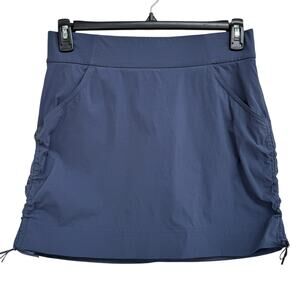 Columbia Medium Skort Pull-On Stretch Cinched Sides Pockets Quick-Dry Dark Gray